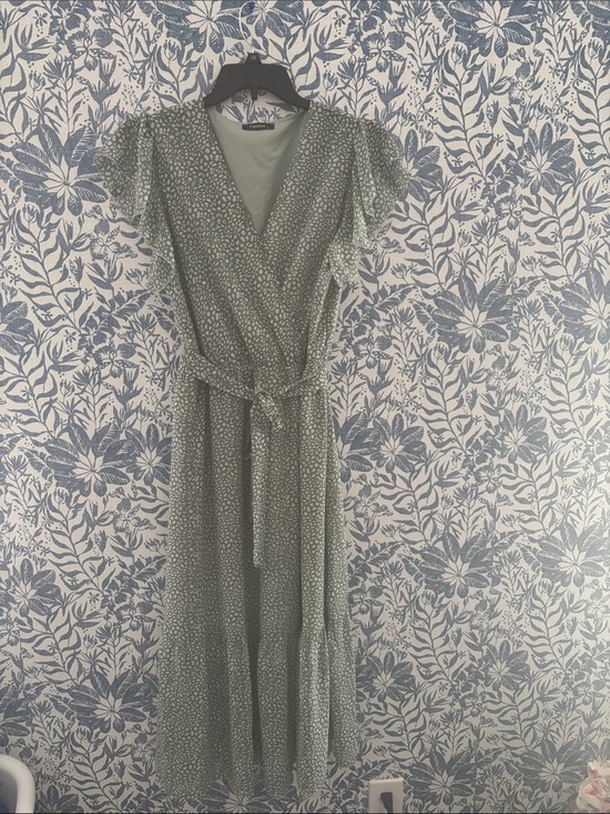 Fashion Forms Dresses & Skirts - Fashion Forms Sage Green Floral Wrap Maxi Dress with Tie Waist